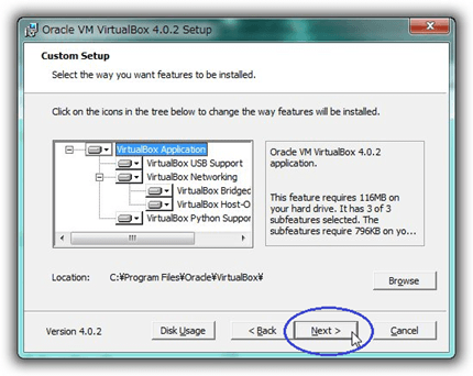 VirtualBox のインストール for Windows7